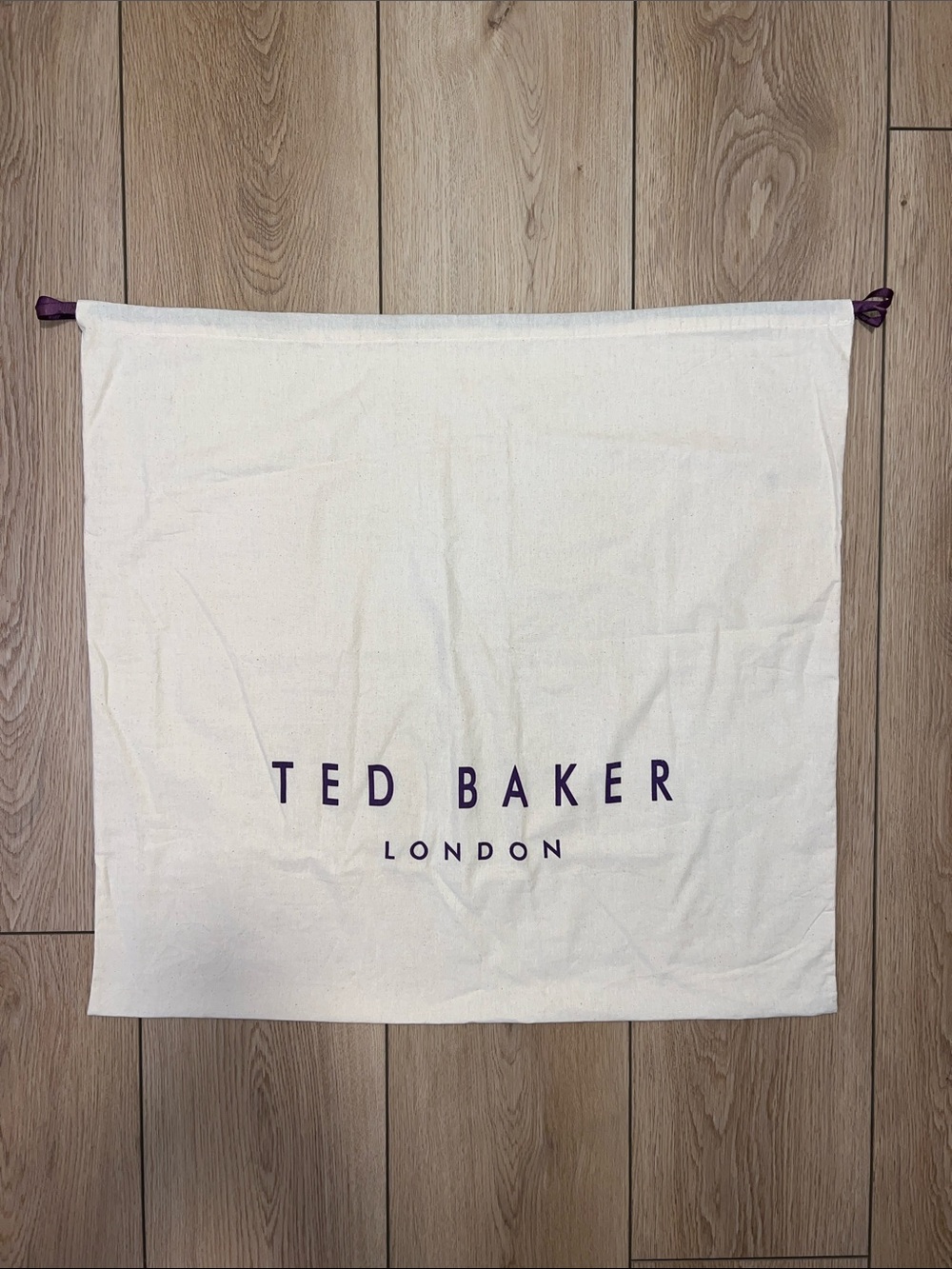 Ted Baker Cream Dust Bag with Purple Logo - XL